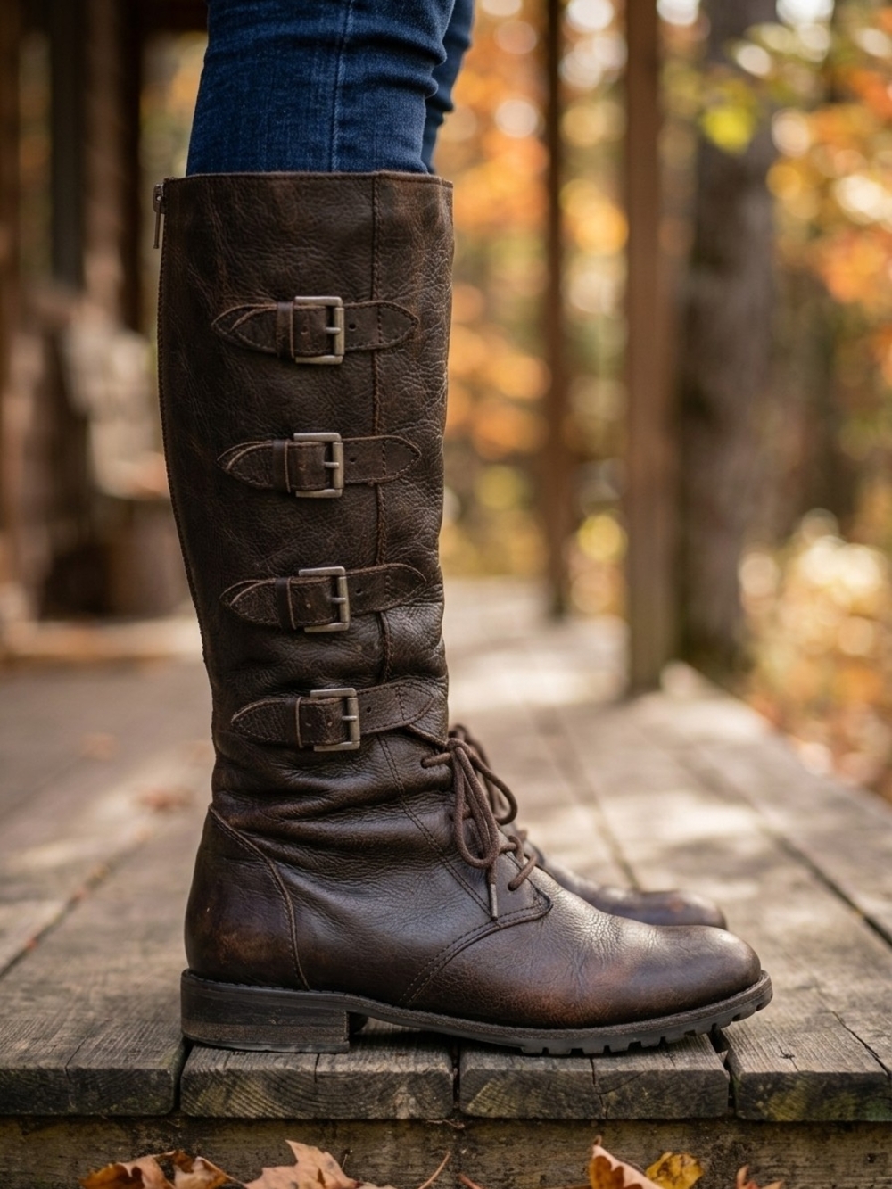 Matisse Battle Distressed Leather Combat Boots Grunge Dark Academia Whimsigoth